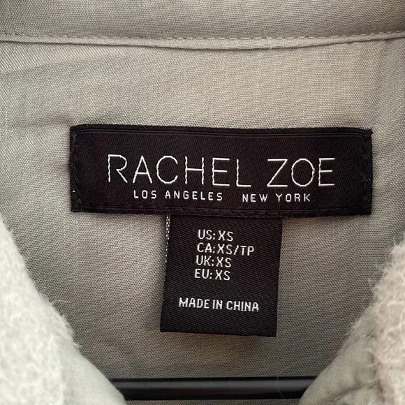 LIKE NEW RACHEL ZOE Button Down Shirt Jacket Shacket in Light Green Size XS - Picture 2 of 3